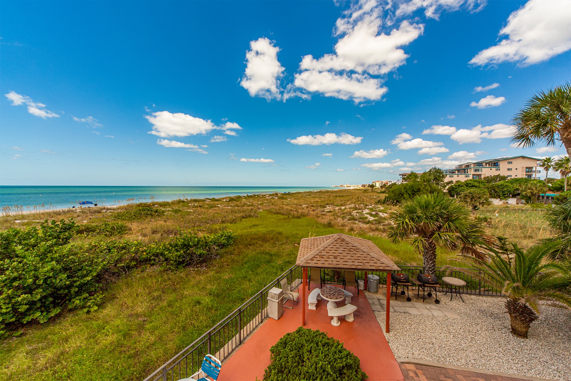 Gazebo and beach view